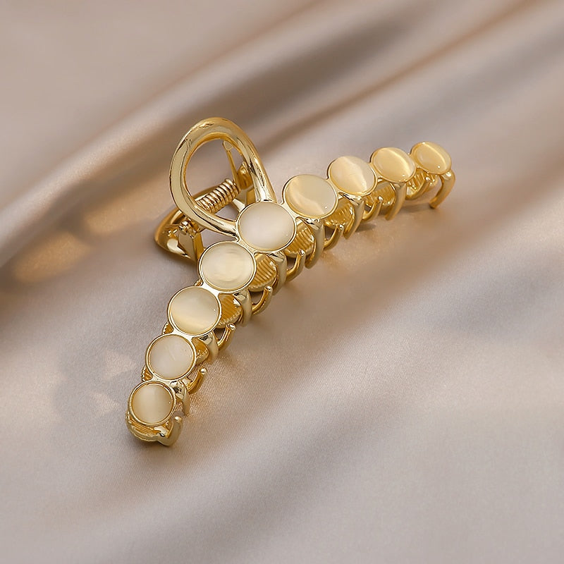 2023 New Elegant Opals Grip Back Of The Head Fixed Hair Shark Clip Headdress Girls Fashion Hairpin Accessories For Womans Clip